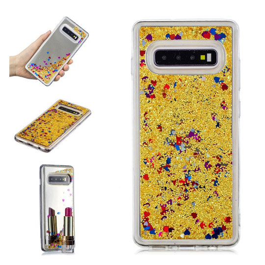 Samsung Galaxy S10 Plus juoksuhiekka peili suojakotelo - Kulta