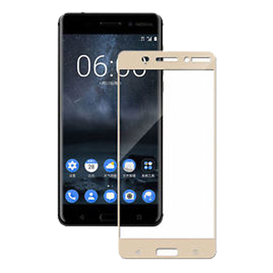 Nokia 6 Screen Cover in Hardened Glass (Full Coverage) (Gold)