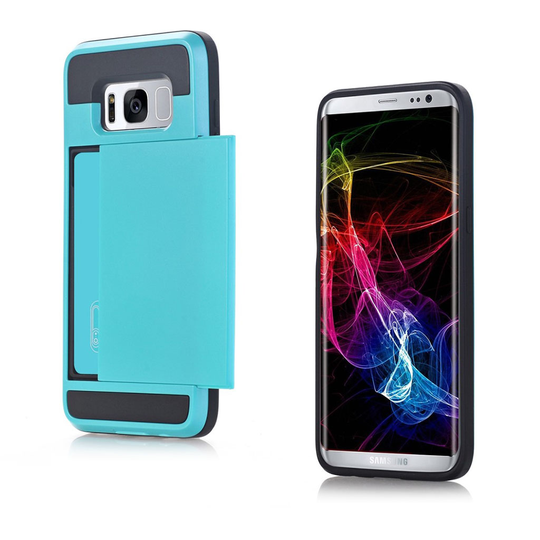 Samsung Galaxy S8+ Joustava Hybridi Muovikuori - Vaaleansininen