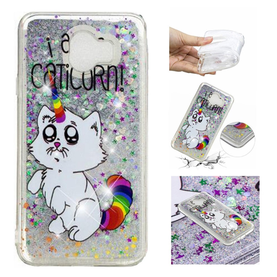 Samsung Galaxy J4 (2018) kohokuvioitu juoksuhiekka suojakotelo - I Am A Caticorn