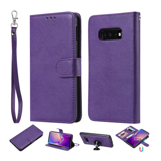 Samsung Galaxy S10e irroitettava nahkainen suojakotelo - Violetti