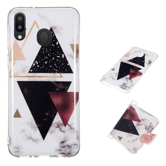 Marble Samsung Galaxy M20 kuoret - Tumma kolmio marmori