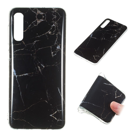 Marble Samsung Galaxy A50 kuoret - Musta marmori