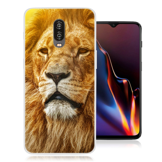 OnePlus 6T kuviollinen silikooni muovinen takasuoja kuori - Leijona