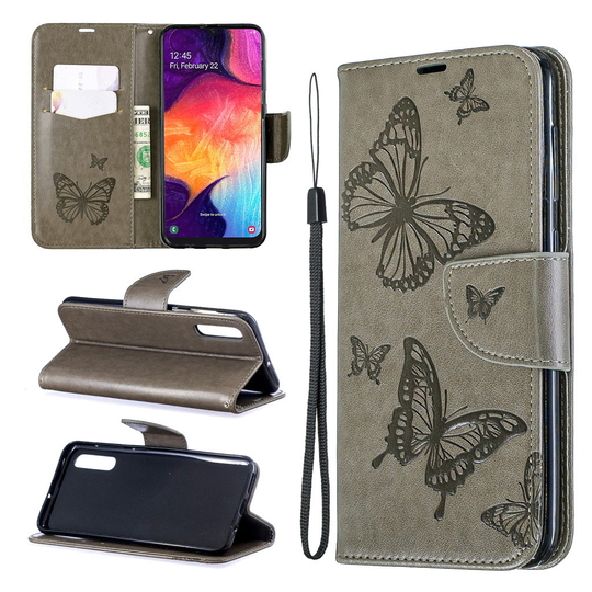 Butterfly Samsung Galaxy A50 kotelot - Harmaa