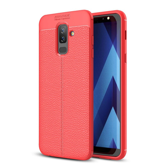 Samsung Galaxy J8 (2018) Liitsihedelmän Jyvä Pintainen Joustava TPU Takasuoja Kuori - Punainen