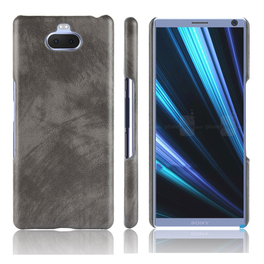 Sony Xperia 10 Plus litchi coated case - Grey