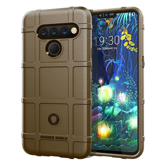Rugged Shield LG V50 ThinQ kuoret - Ruskea