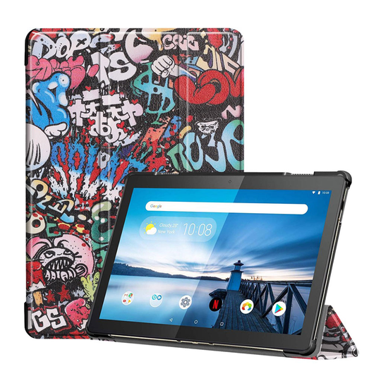 Lenovo Tab M10 tri-fold pattern leather case - Graffiti Pattern