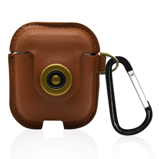 Airpods nahkainen suojakotelo avainketjulla - Khaki