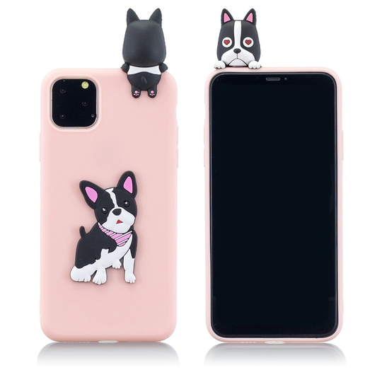 Cute 3D iPhone 11 kuoret - Vaaleanpunainen söpö koira