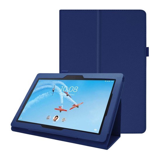 Lenovo Tab E10 litsi nahkainen suojakotelo - Tummansininen