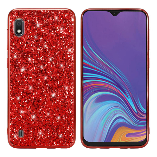 Glitter Samsung Galaxy A10 kuoret - Punainen