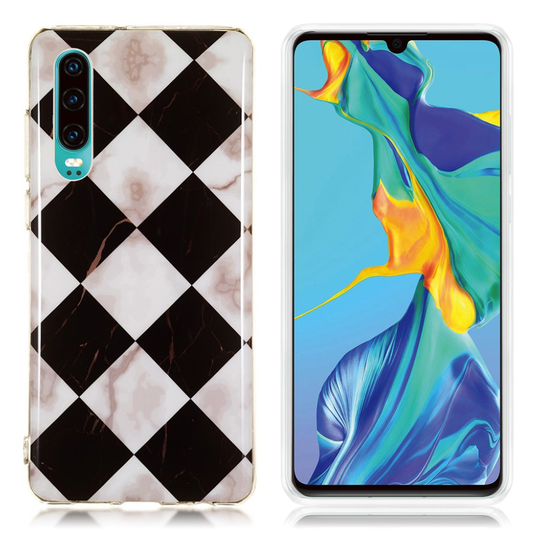 Huawei P30 marmori kuosinen pehmeä suojakotelo - Malli F