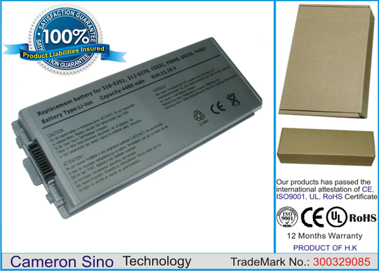 Dell Latitude D810 Precision M70 akku 4400 mAh