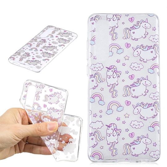 Huawei P30 printtikuosi pehmeä suojakotelo - Pilvi ja Yksisarvinen