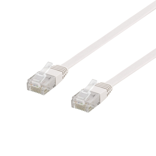 Laitekaapeli, U/UTP Cat6, Litteä, 0,3 M, 250 MHz, Valkoinen