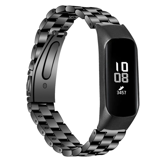 Samsung Galaxy Fit e three beads stainless steel watch band - Black