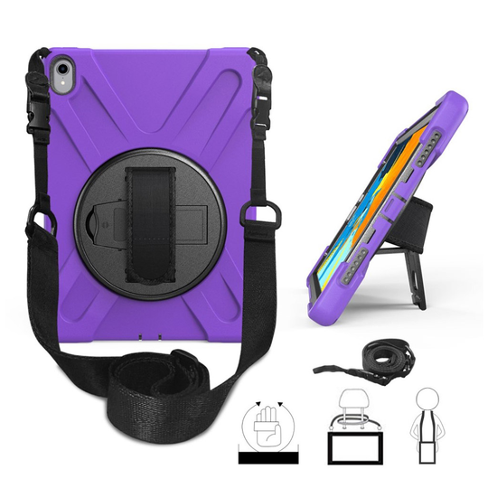 iPad Pro 11 inch (2018) 360 astetta kääntyvä takatuki yhdistelmä suojakotelo - Violetti