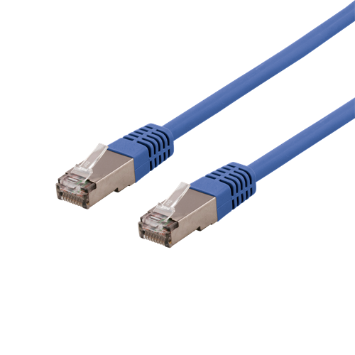 Laitekaapeli, S/FTP Cat6, 1 M, 250 MHz, Delta-sertifioitu, LSZH, Sininen