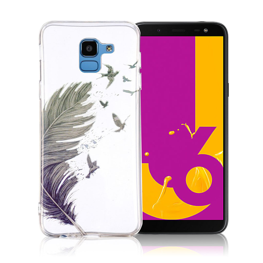 Samsung Galaxy J6 Kova TPU Kuviollinen Ohut Puhelimen Takasuoja Kuori - Sulka Ja Linnut