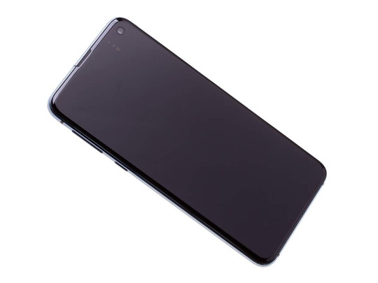 Samsung SM-G970 Galaxy S10e LCD-näyttö ja kosketuspaneeli kehyksellä - Sininen