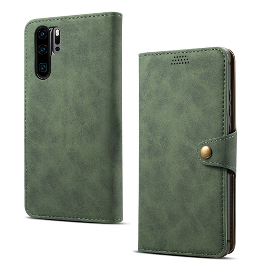 Huawei P30 Pro nahkainen suojakotelo - Vihreä