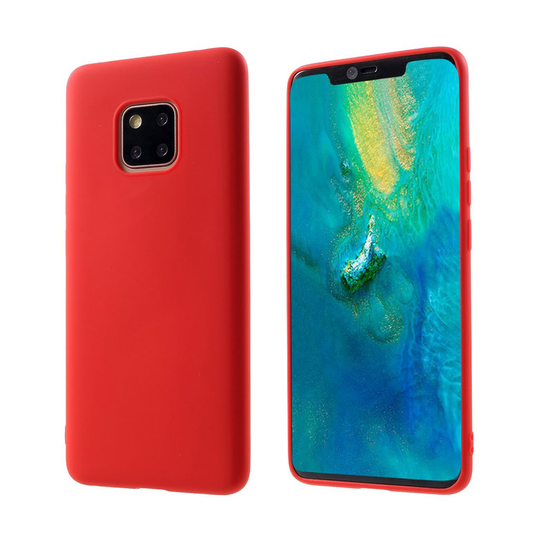 Huawei Mate 20 Pro kaksipuolinen matta pintainen silikooni muovinen takasuoja kuori - Punainen