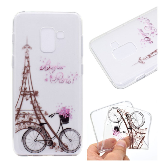 Samsung Galaxy J6 Pehmeä Kuviollinen TPU Takasuoja Kuori - Eiffel Torni Ja Polkupyörä