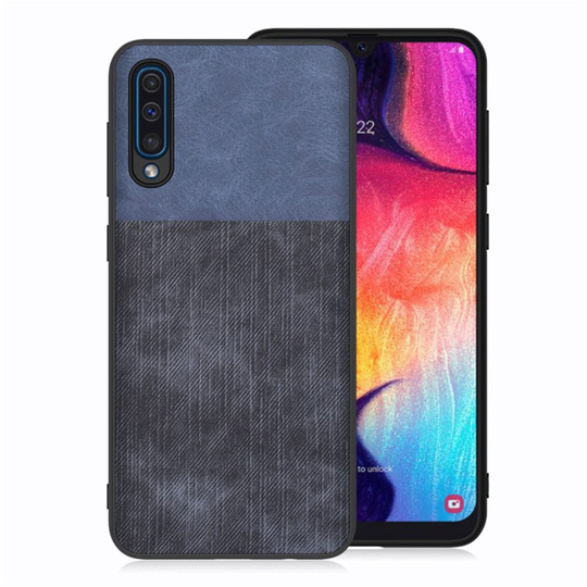 Samsung Galaxy A50 jeans texture case - Blue / Dark Blue