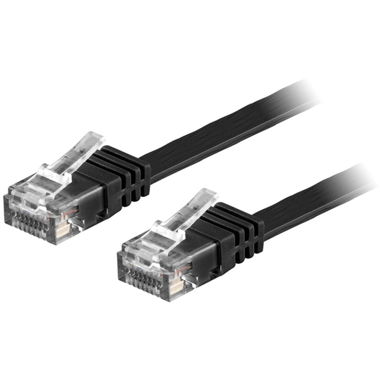 Laitekaapeli, U/UTP Cat6, Litteä, 15 M, 250 MHz, Musta