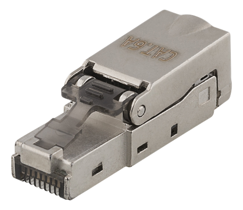 RJ45-liitin, Cat6a, Suojattu, Ilman Työkaluja Tapahtuva Asennus, Metallia