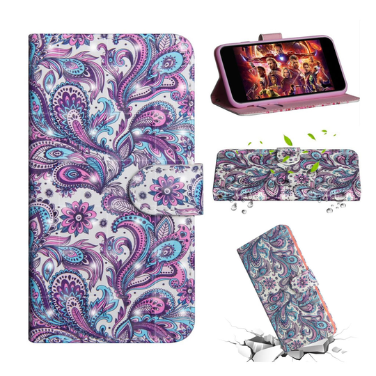Sony Xperia L3 kuviollinen décor nahkainen suojakotelo - Värikkäät Kukat