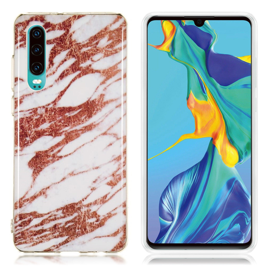 Huawei P30 marmori kuosinen suojakotelo - Malli D