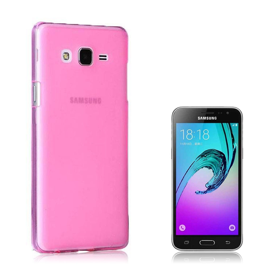 Samsung Galaxy J3 (2016) Transparent Cover (Flexible) (Pink)