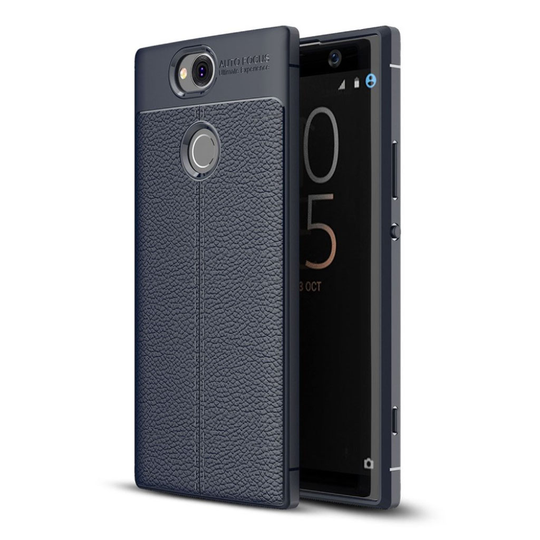 Sony Xperia XA2 Plus Liitsihedelmän Jyvä Pinatinen Pehmeä Muovinen Takasuoja Kuori - Tumman Sininen