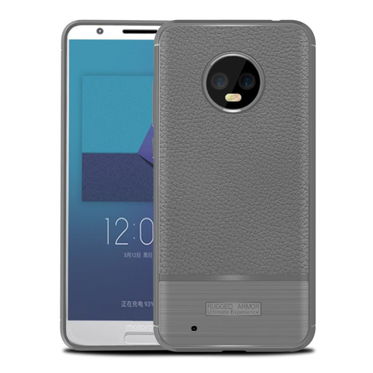 Motorola Moto G6 litchi texture case - Grey