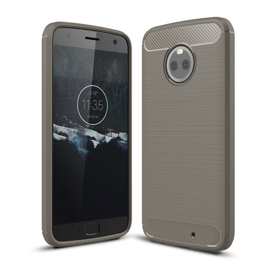 Motorola Moto X4 hiilikuitutekstuurinen suojakuori - Harmaa
