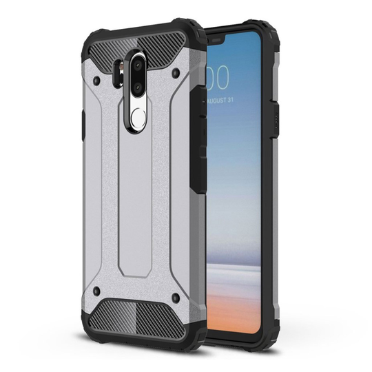 LG G7 ThinQ Heavy Duty Hybriidi TPU ja Muovi Suoja Kuori - Harmaa
