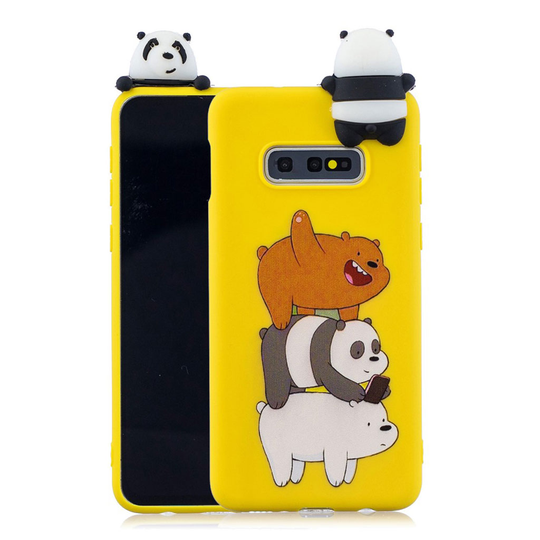 Samsung Galaxy S10e 3D animal doll case - Panda and Bear