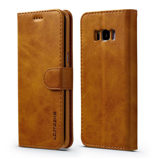 LC.IMEEKE Samsung Galaxy S8 design nahkakotelo - Ruskea
