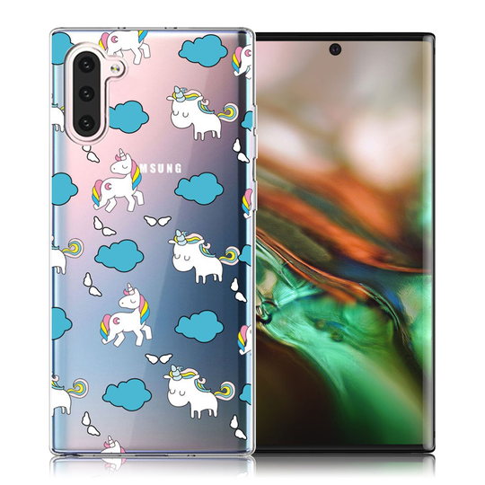 Deco Samsung Galaxy Note 10 kuoret - Yksisarvinen ja pilviä