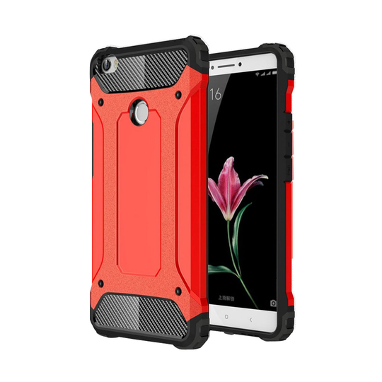 Hårderåde Xiaomi Mi max Joustava Pehmustettu Muovikuori - Punainen