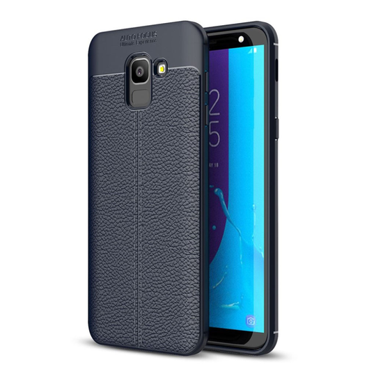Samsung Galaxy J6 Liitsihedelmän Jyvä Pintainen Joustava TPU Muovi Takasuoja Kuori - Tumman Sininen