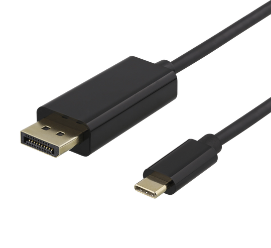 USB-C - DisplayPort-kaapeli, 2 M, 3840 X 2160 Taajuudella 60 Hz, 21,6 Gb/s, Musta