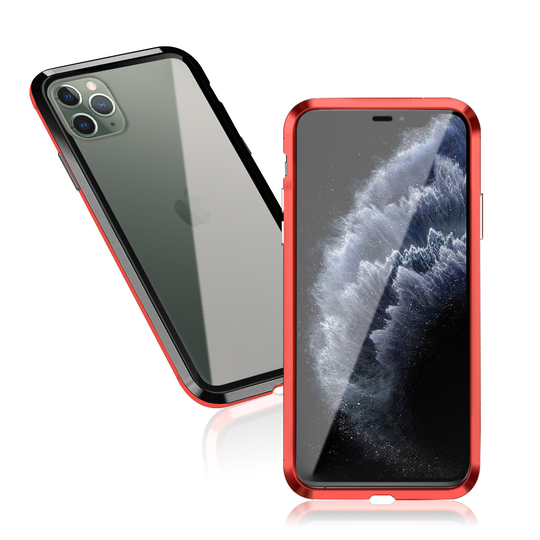 Luphie Sword iPhone 11 Pro Alu-Bumper + Glass - Black + Red