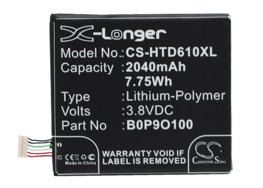 HTC A3QHD D610 D610n akku 2040 mAh