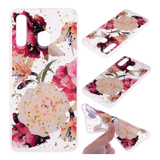 Samsung Galaxy A50 glitter pattern case - Pretty Flowers