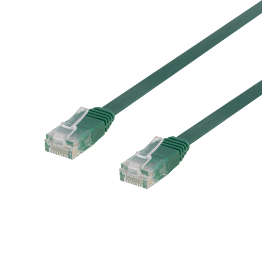 Laitekaapeli, U/UTP Cat6, Litteä, 3 M, 250 MHz, Vihreä