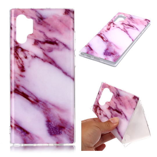 Marble Samsung Galaxy Note 10 Pro kuoret - Ruusu / violetti sävy marmori